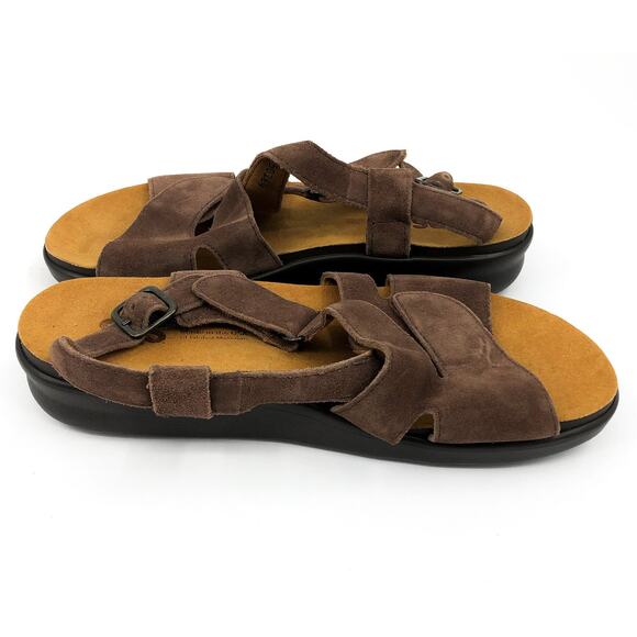 SAS Womens Huggy Cross Strap Sandal 10 M Teddy Brown Suede Adjustable NWOB - Picture 7 of 10